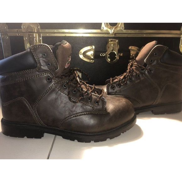 BRAHMA Brown Leather WORK/WINTER Boots STEEL TOE Men\'s Size: 14 (A435) main image 4